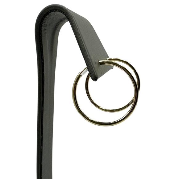 New 14K Yellow Gold Simple Hoop Earrings 1" .8 grams (9407) - Picture 5 of 5